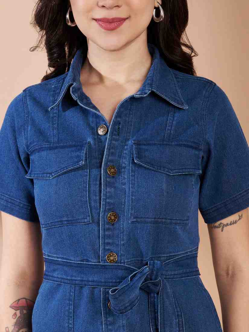 SOFY DENIM MIDI DRESS