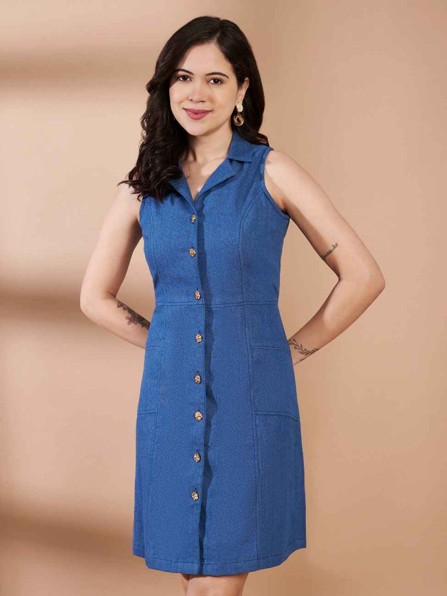 KIARA DENIM MINI DRESS Hover Image