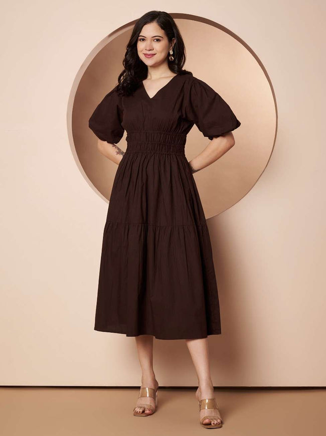 LINA WAIST SMOKKED DRESS Hover Image