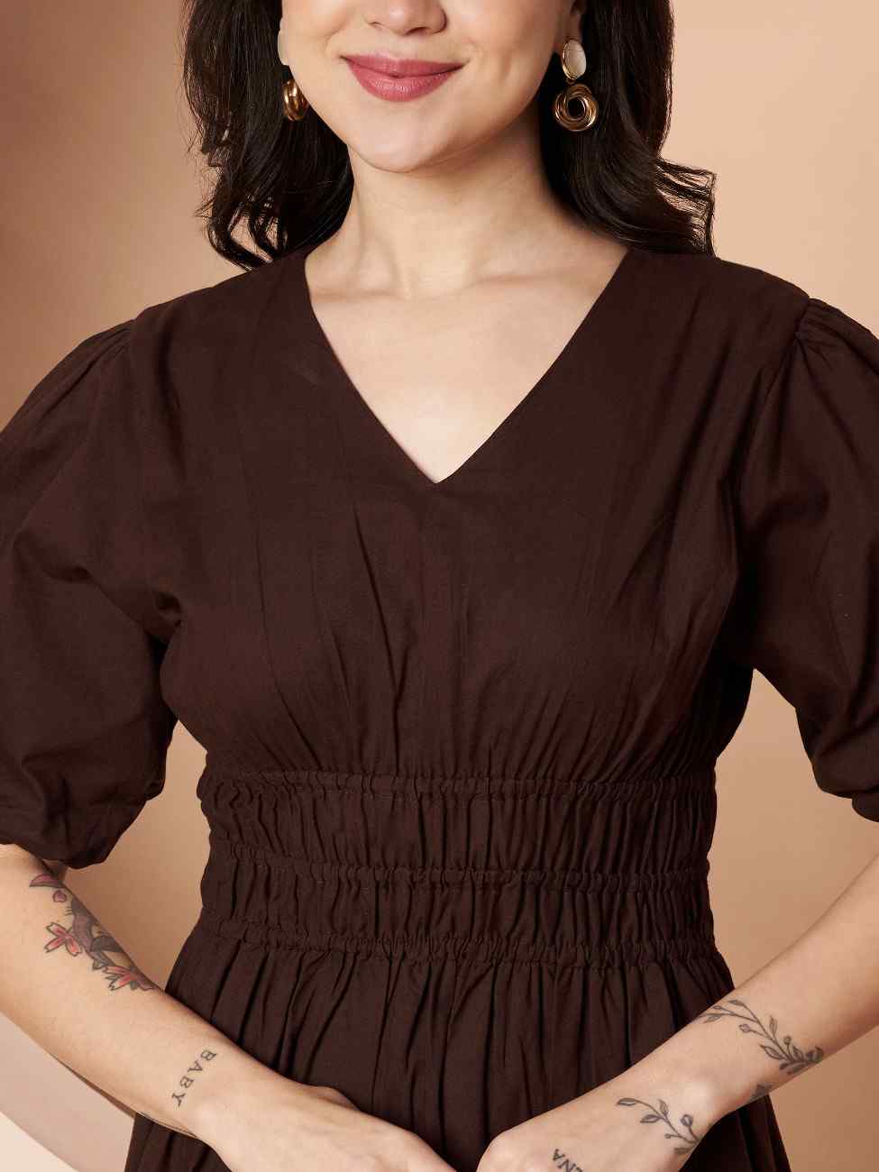 LINA WAIST SMOKKED DRESS