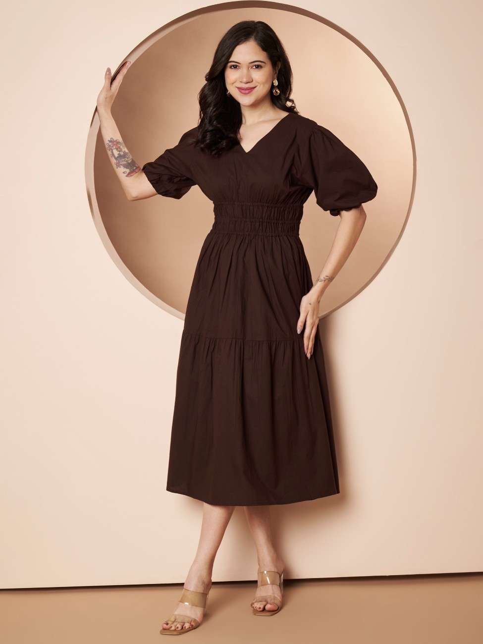 LINA WAIST SMOKKED DRESS