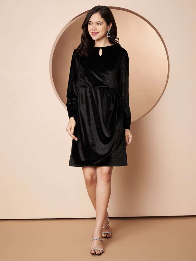 DONA MIDI DRAPED DRESS Hover Image