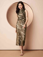 ZONA SHIMMER COWL DRESS