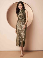 ZONA SHIMMER COWL DRESS