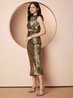 ZONA SHIMMER COWL DRESS