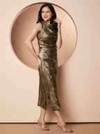 ZONA SHIMMER COWL DRESS