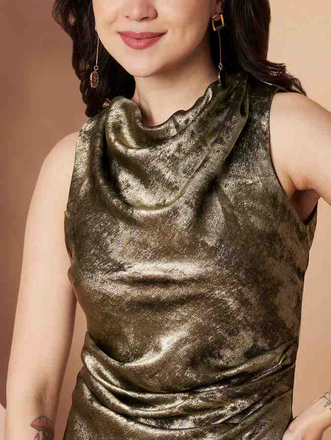 ZONA SHIMMER COWL DRESS