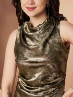 ZONA SHIMMER COWL DRESS